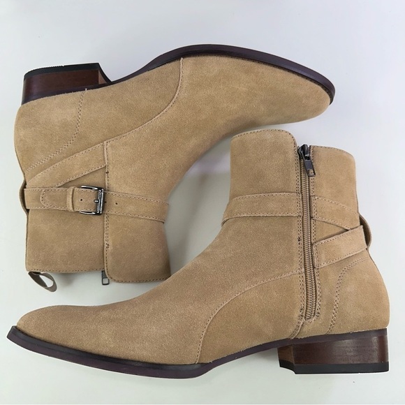 INC International Concepts Men's Dario Suede Buckle Boots Beige New Size 10.5M - Picture 3 of 8